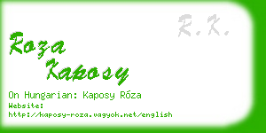 roza kaposy business card